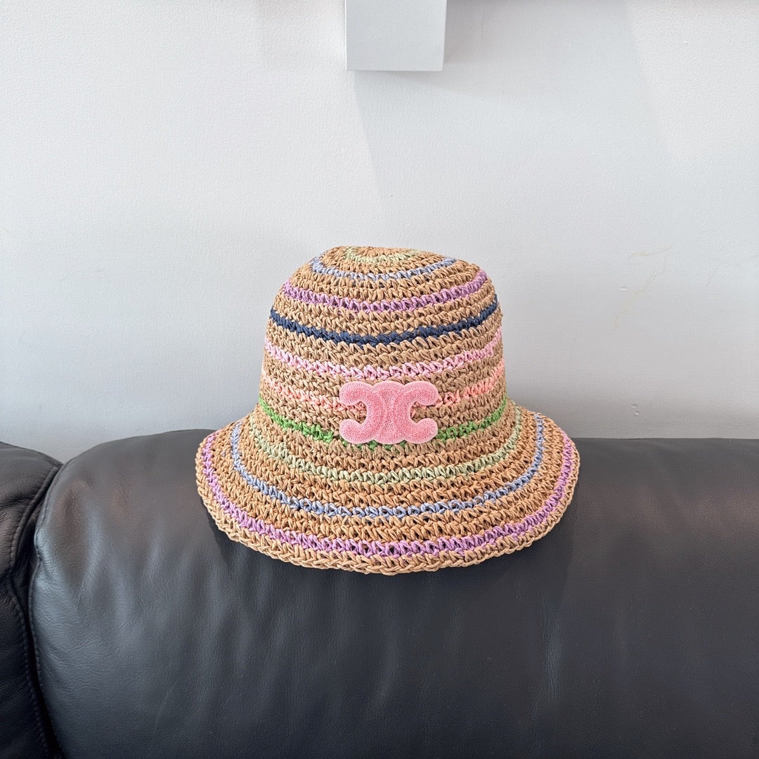 celine straw bucket hats