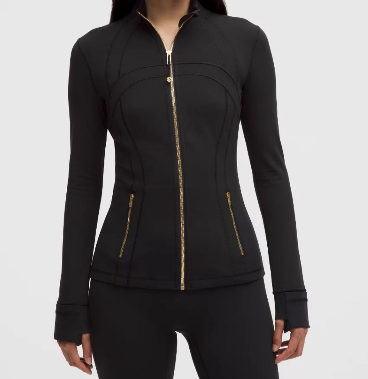 lulu gold zip define jackets