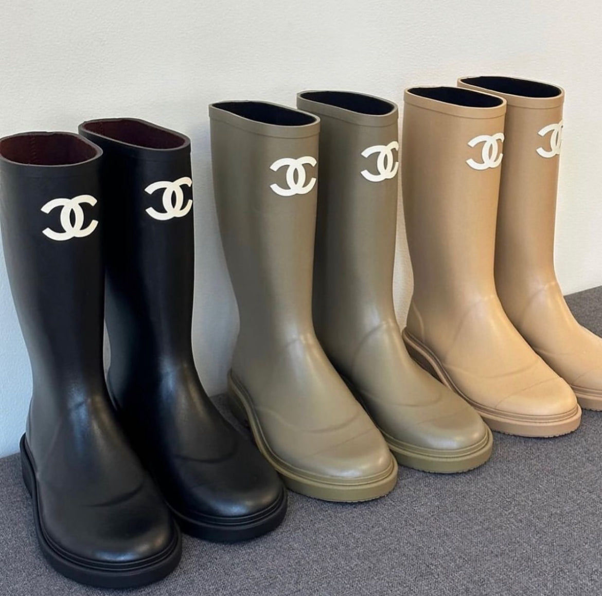 chanel wellies