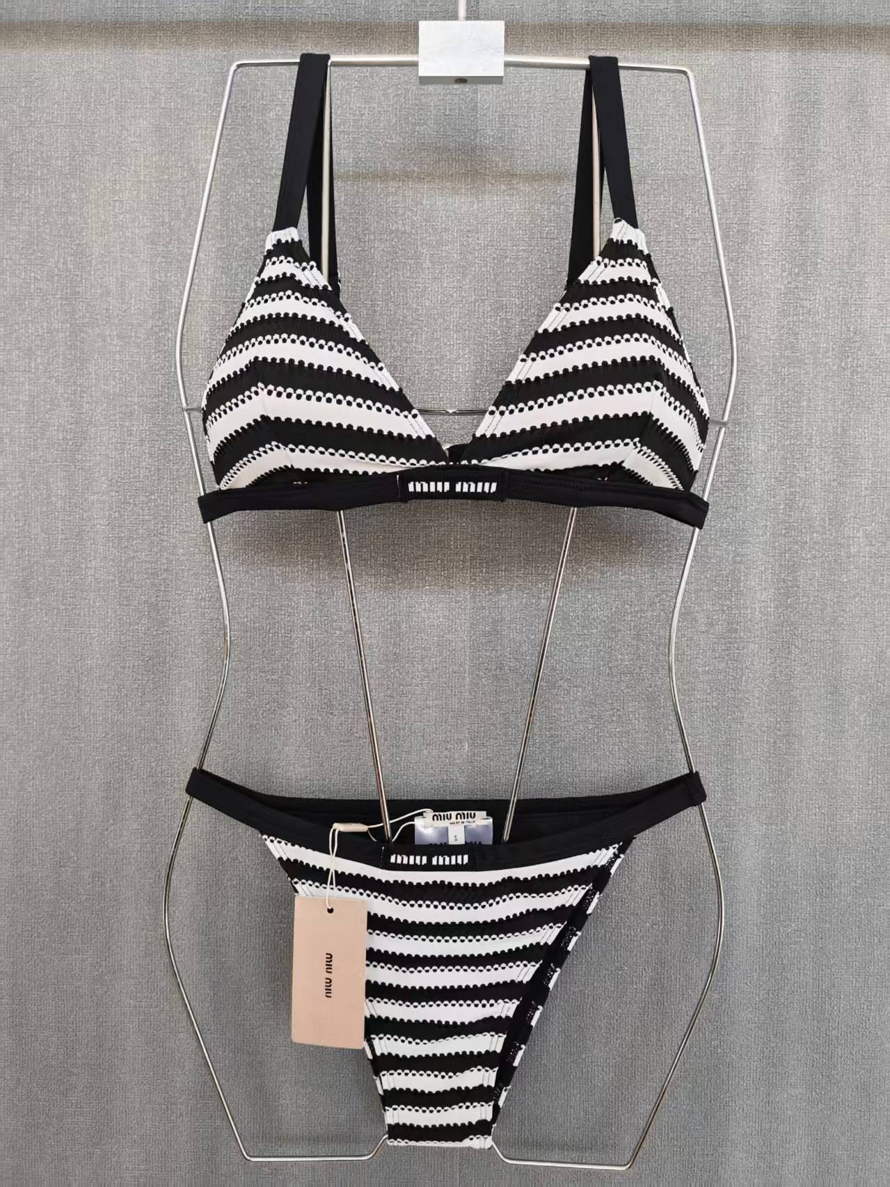 miu stripe bikini set