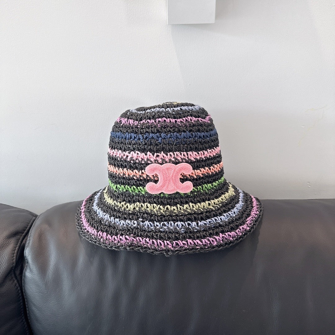 celine straw bucket hats