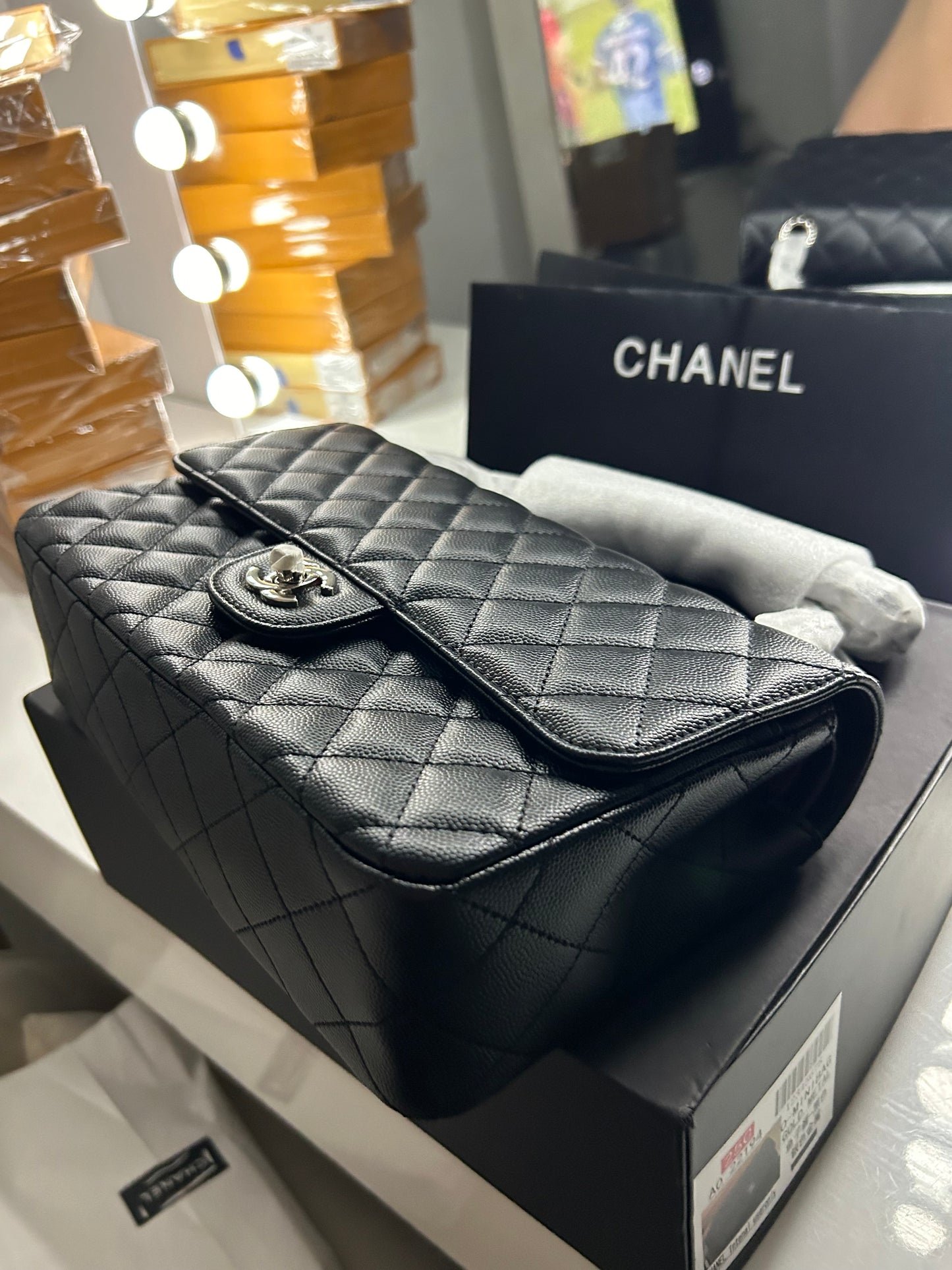 Classic Chanel Bag - silver chain
