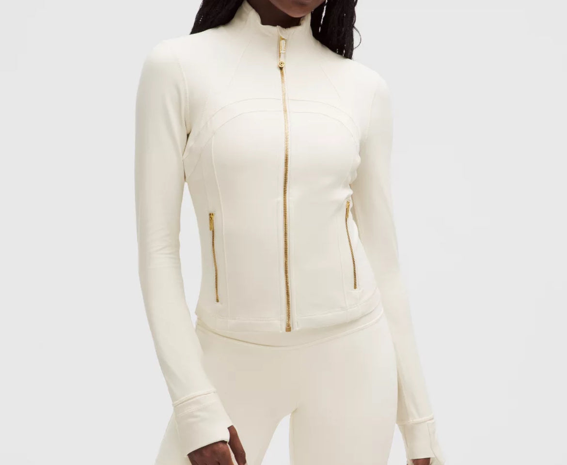 lulu gold zip define jackets